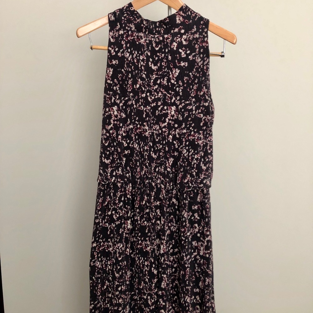 Black Floral High Neck Sleeveless Romper